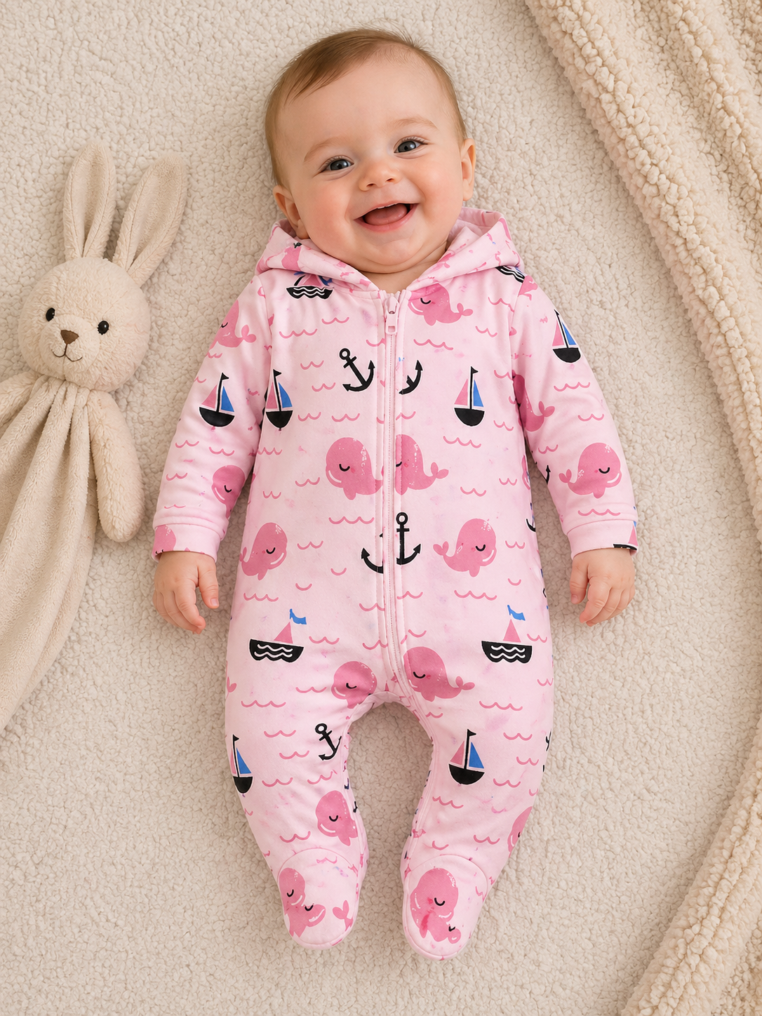 Pink Seafarer Romper – Soft Pink