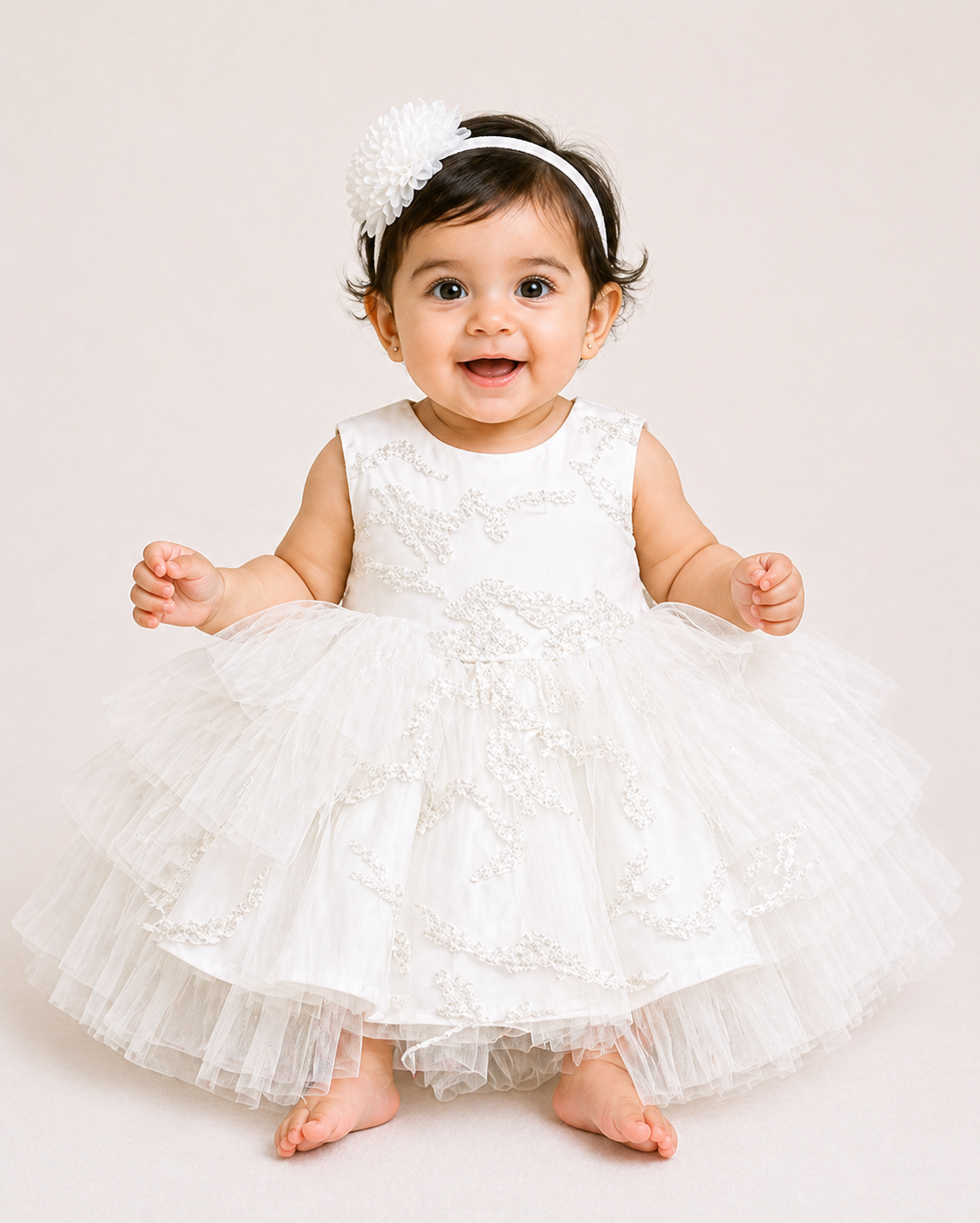 Infant Girls Net Fancy Frock Glow