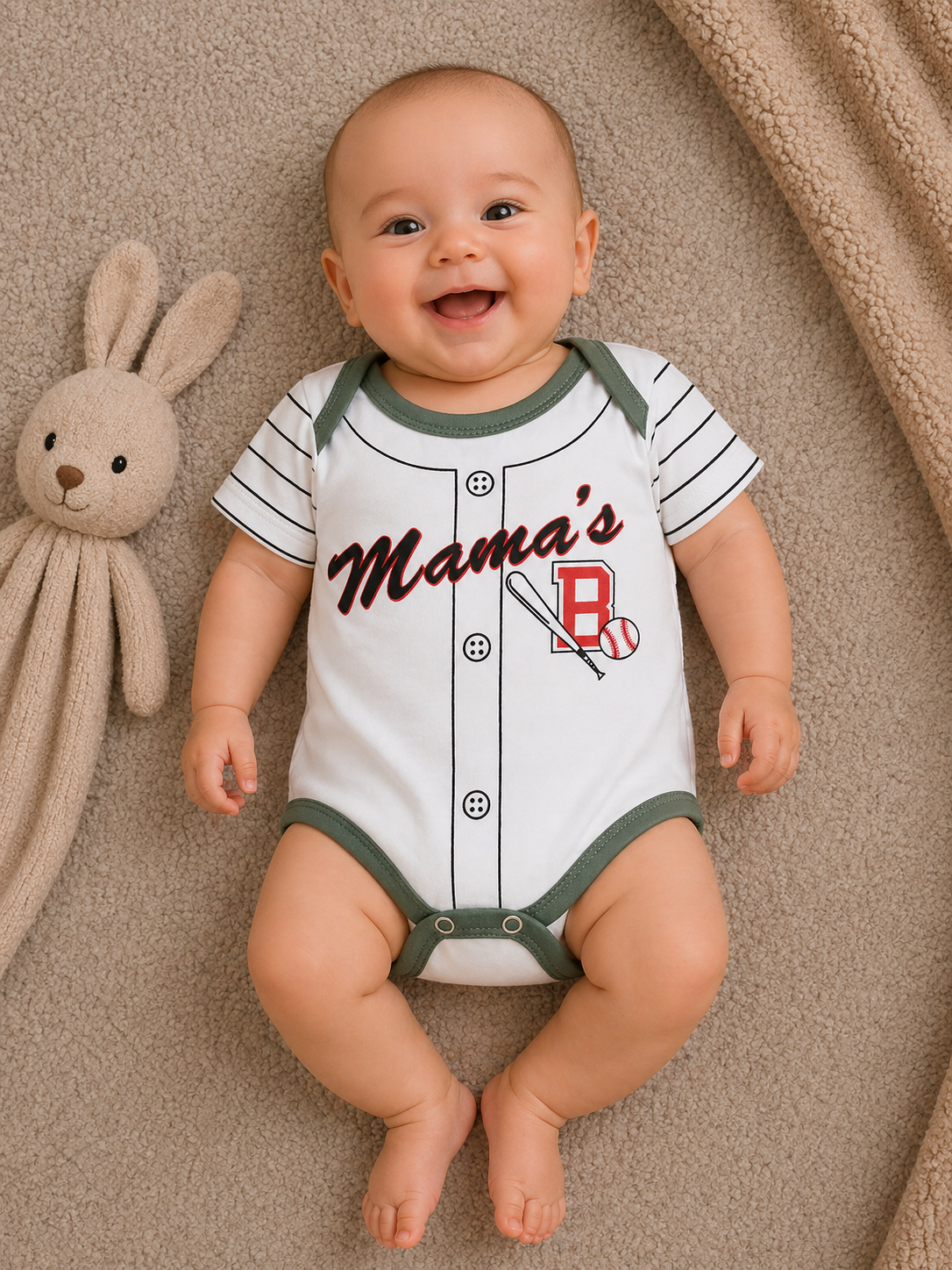 Mama’s Champ Bodysuit – White & Green