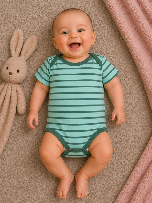 Minimal Stripe Bodysuit – Mint Green