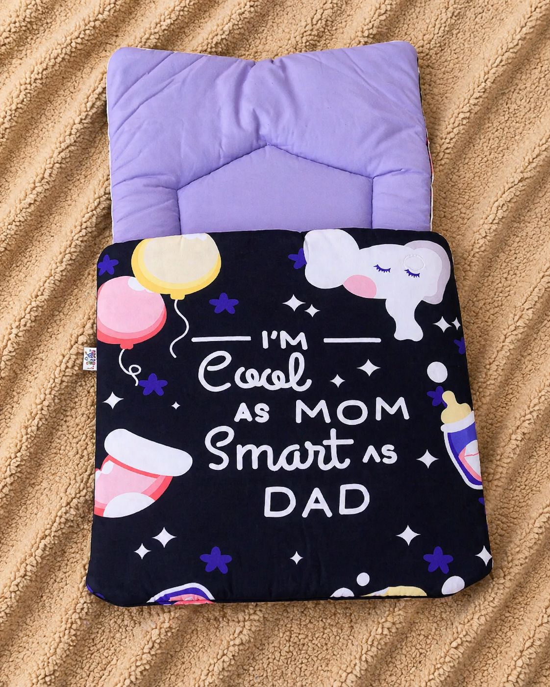 Cool Star Baby Sleeping Bag – Black & Lavender