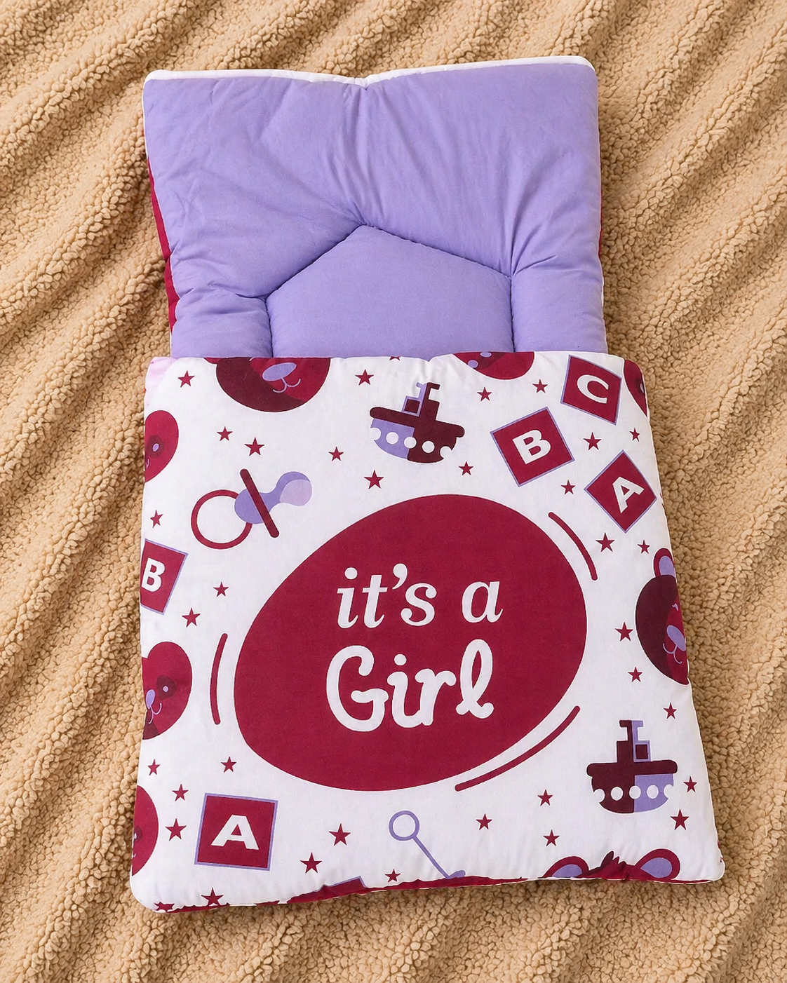 Baby Princess Sleeping Bag – Lavender & Berry Pink