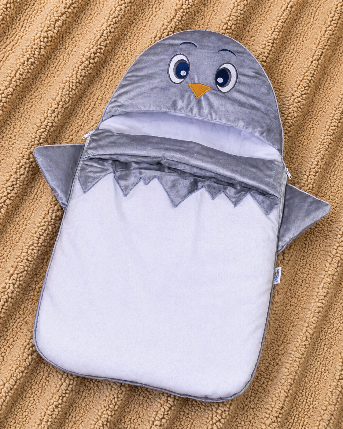 Snow Penguin Baby Sleeping Bag – Silver Grey & White