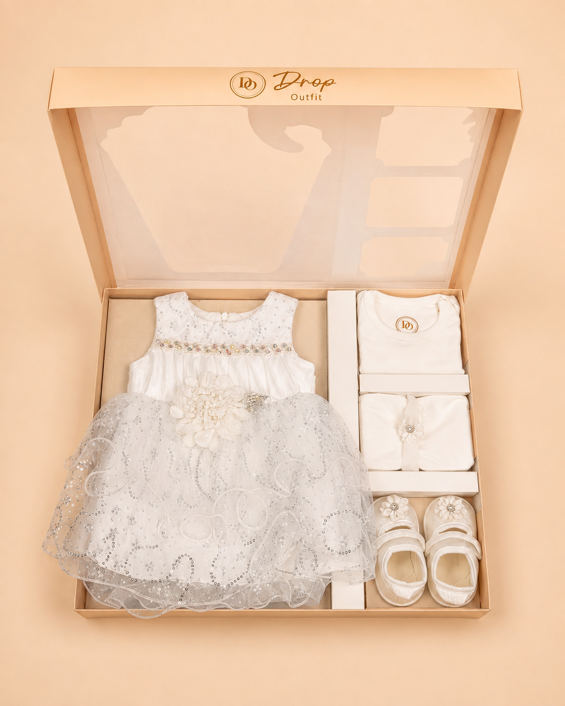 White Pearl Princess 5-Piece Baby Girl Gift Set