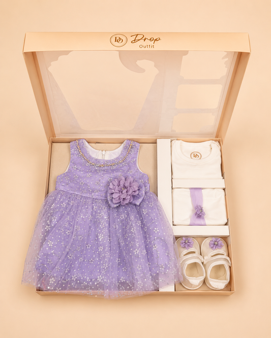 Lavender Sparkle 5-Piece Baby Girl Gift Set