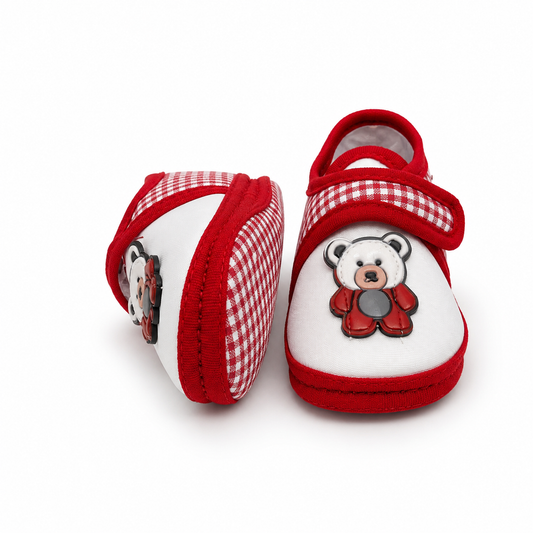 Red Teddy Bear Baby Shoes