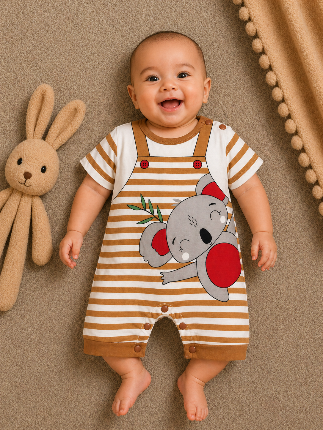 Cuddle Koala Romper – Cream & Brown