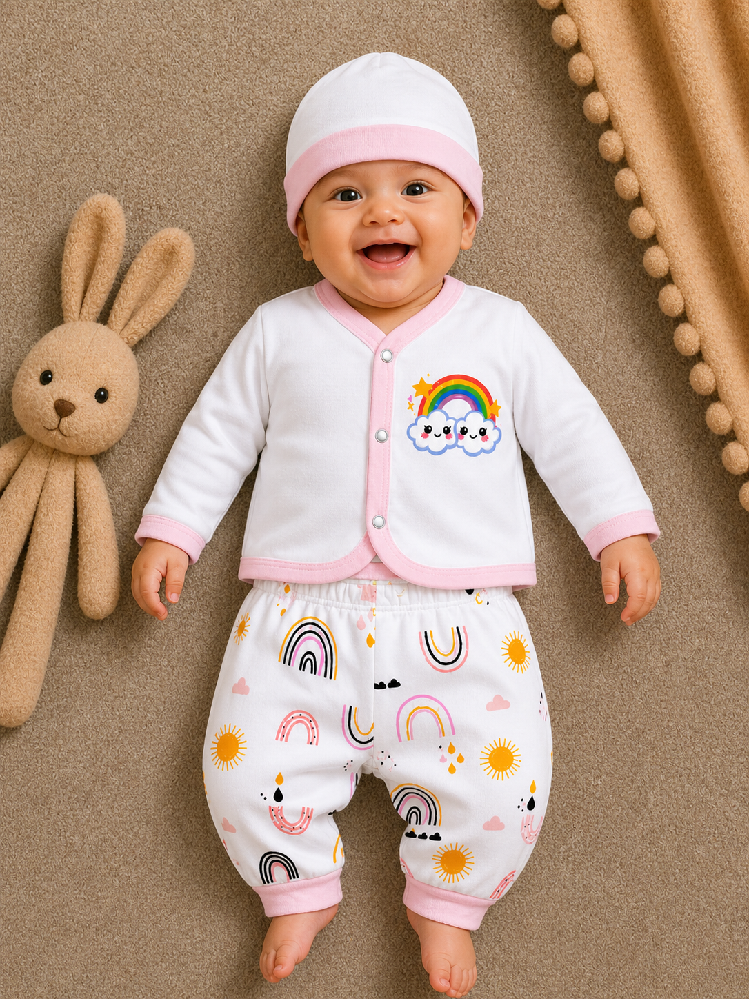 Little Wheels Luxe Set-White & Pink