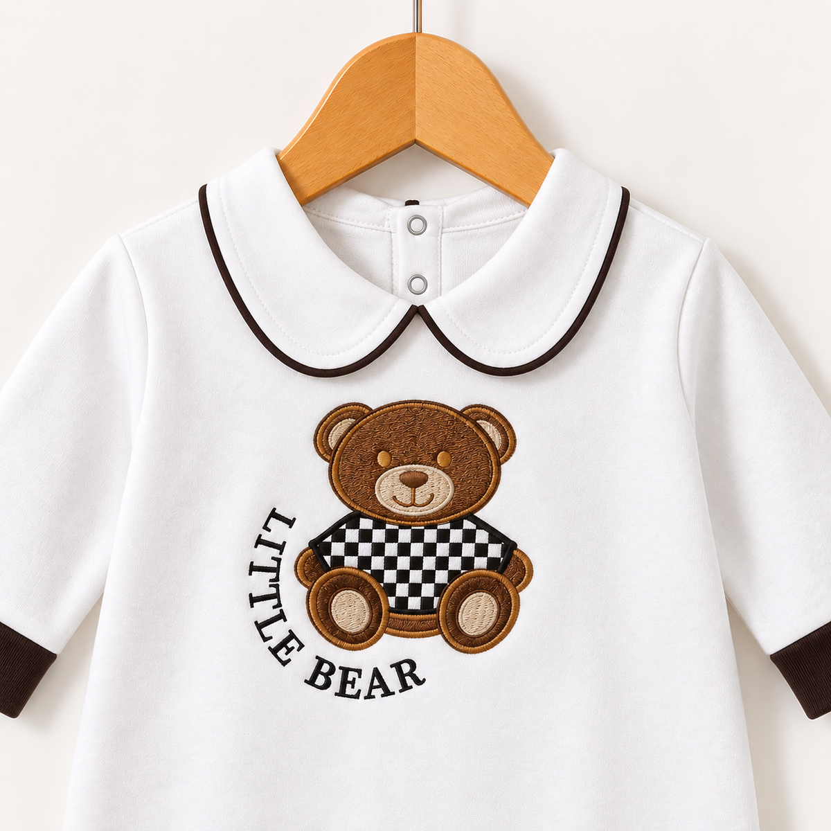 Little Bear Romper – White & Brown