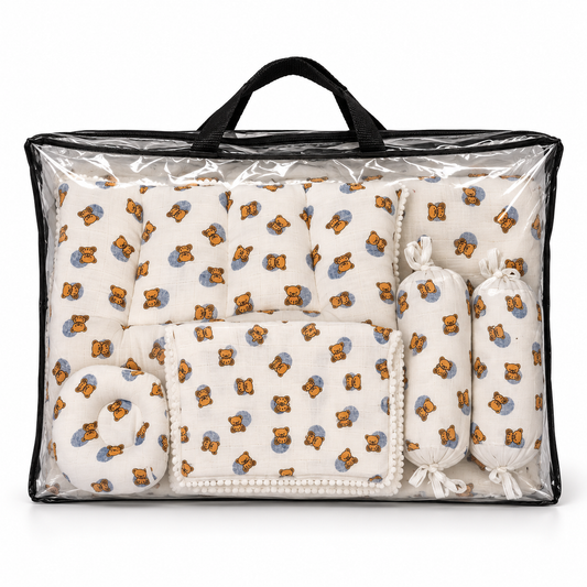 Teddy Bear Muslin Baby Bedding Set 5 Pieces