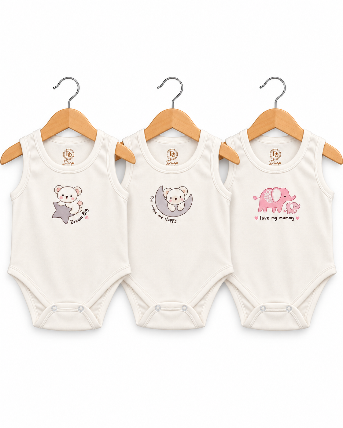 Sweet Dreams Baby Bodysuits Pack of 3