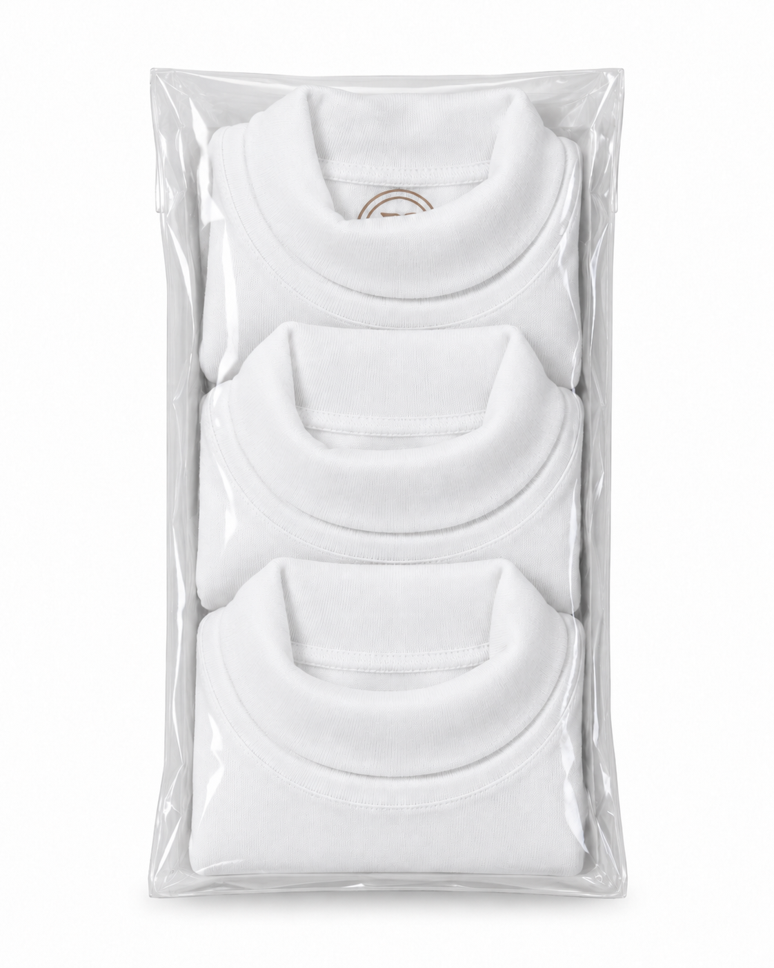 Pure White Baby High-Neck Shirts Pack of 3