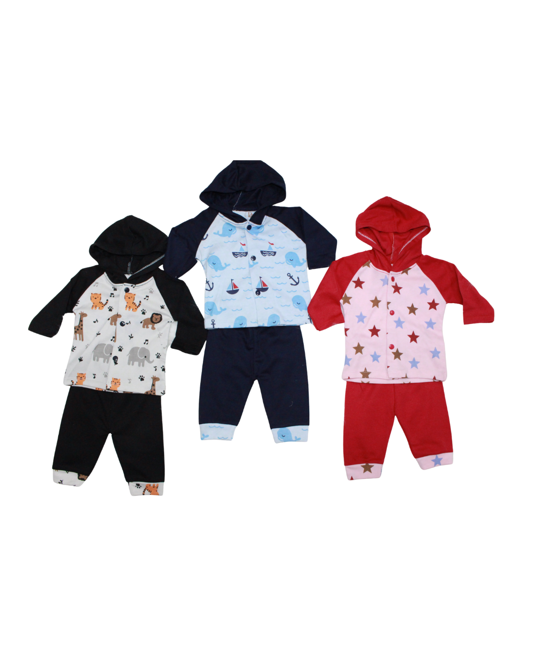 Soft Cotton Hoody T-shirt & Trouser – Suit Pack of 3