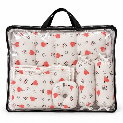 Heart Balloon Muslin Bedding Set  5 Pieces