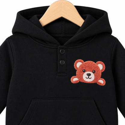 Black Teddy Bear Fleece Set