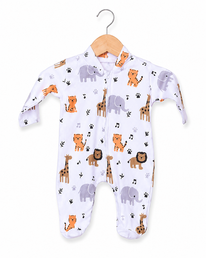 Little Safari Romper – Multi White Print