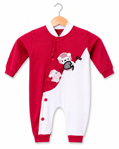 Playful Duo Romper – Red & White