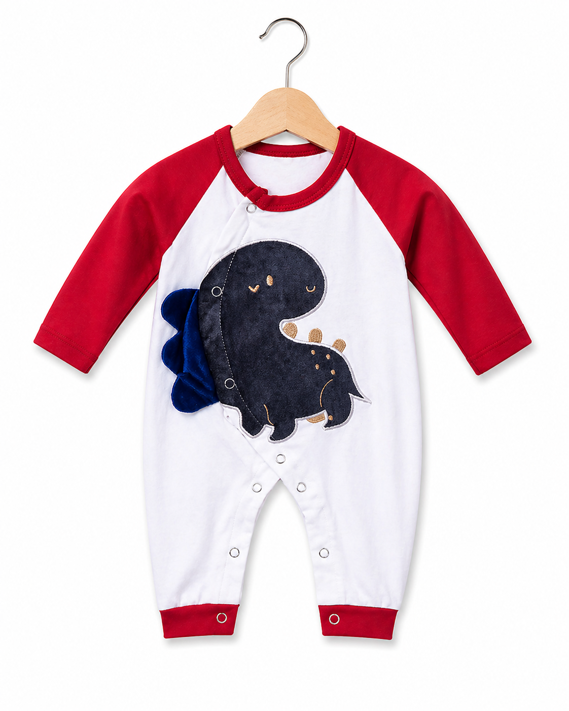 Dino Charm Romper  – Red & White