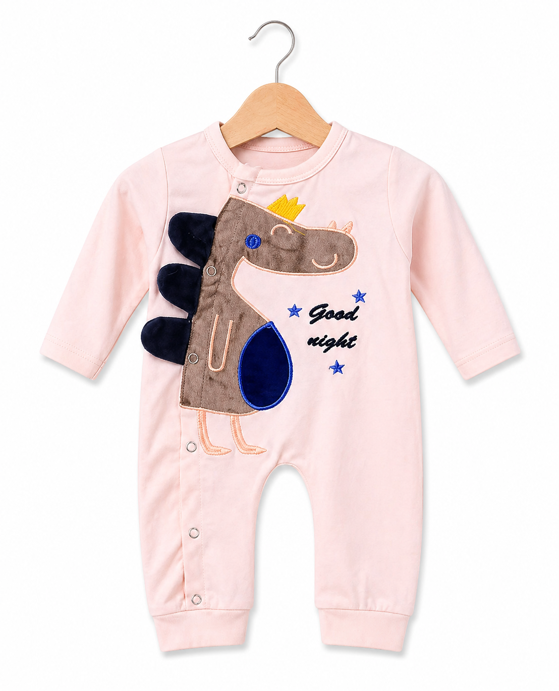 Dino Charm Romper  – Blush Pink & Blue