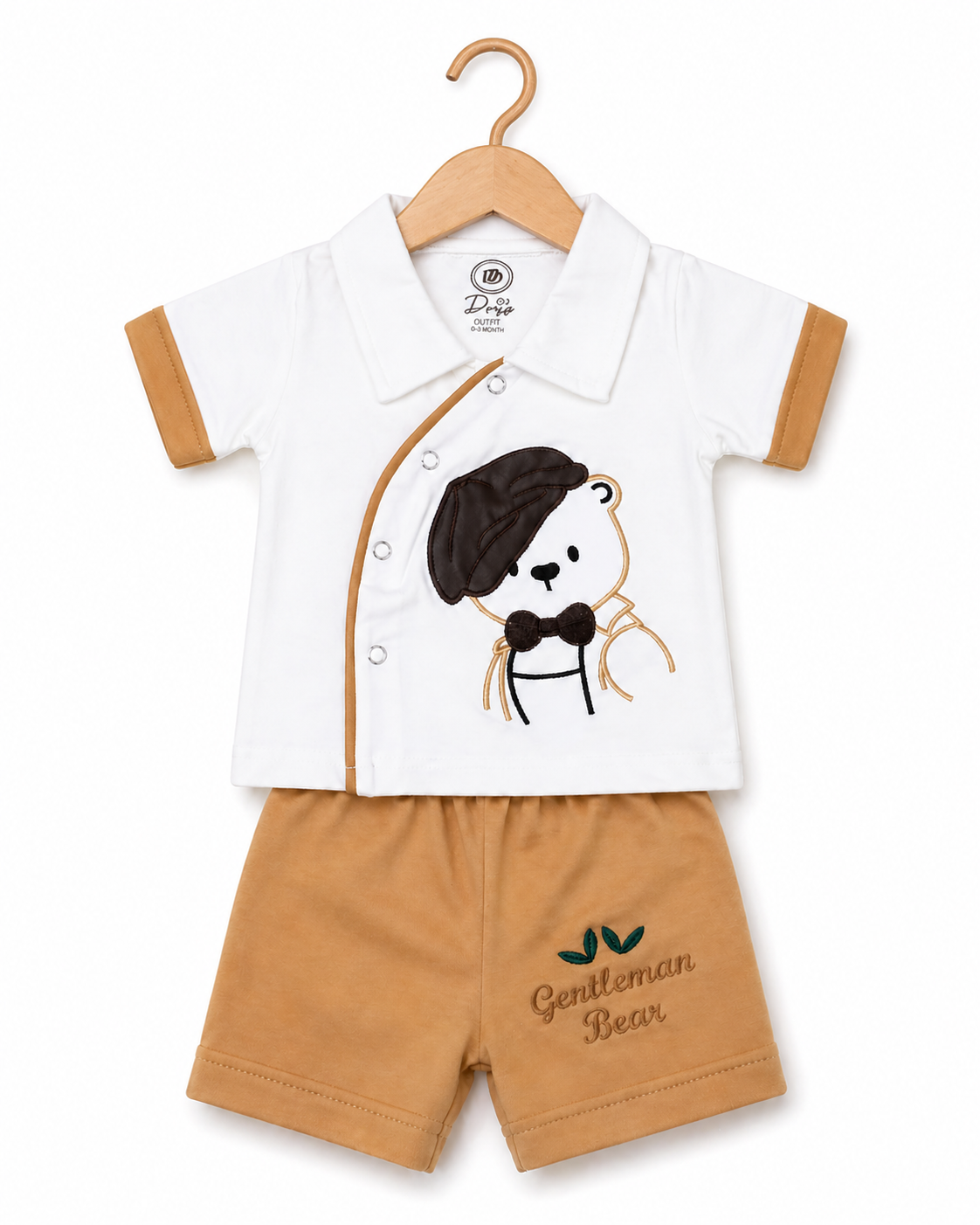 Gentleman Bear Set-White & Honey Tan