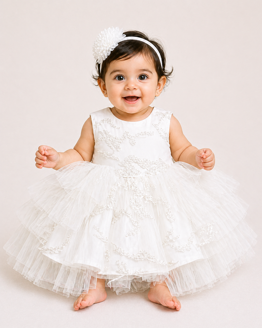 Infant Girls Net Fancy Frock Glow