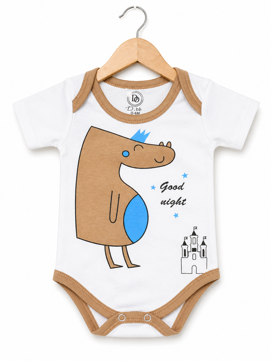Mini Bear Bodysuit – Ivory & Caramel