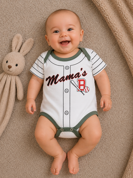 Mama’s Champ Bodysuit – White & Green