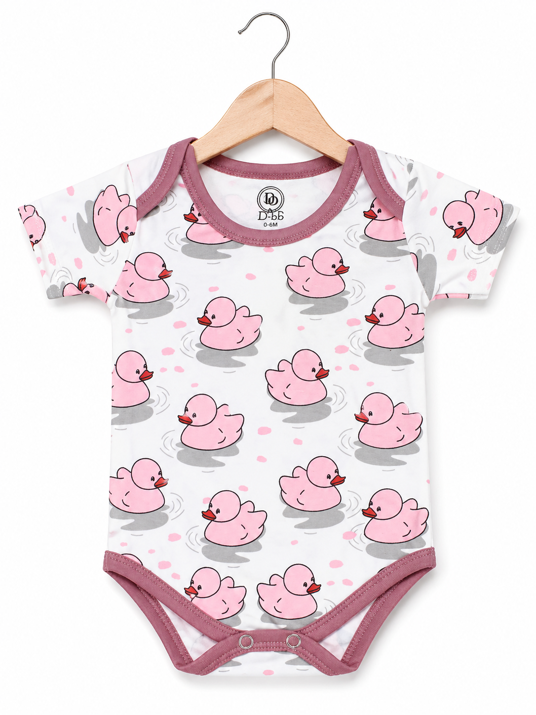 Mini Duck  Bodysuit – Pink & Ivory