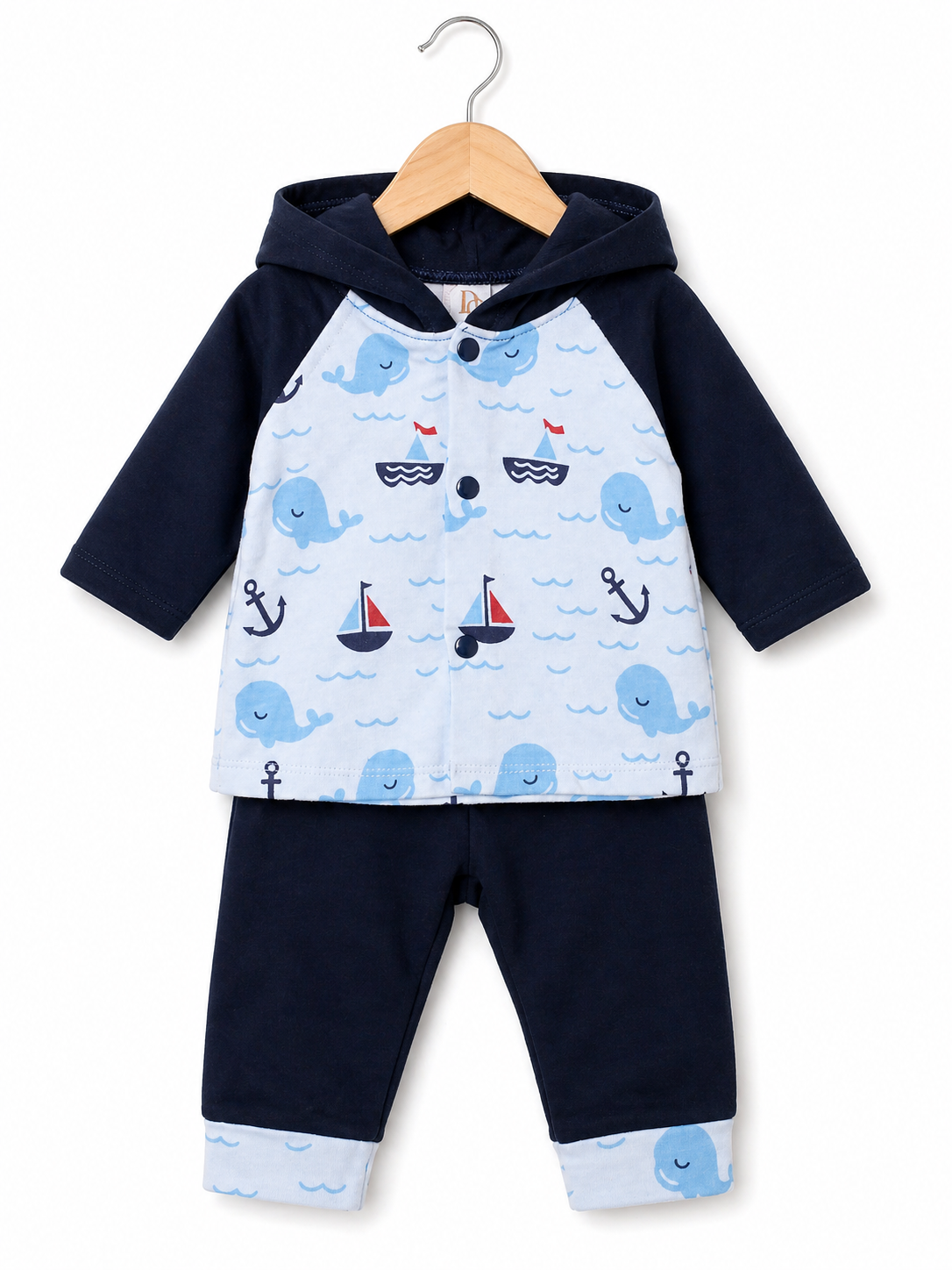 Ocean Hoodie Luxe Set-Navy Blue