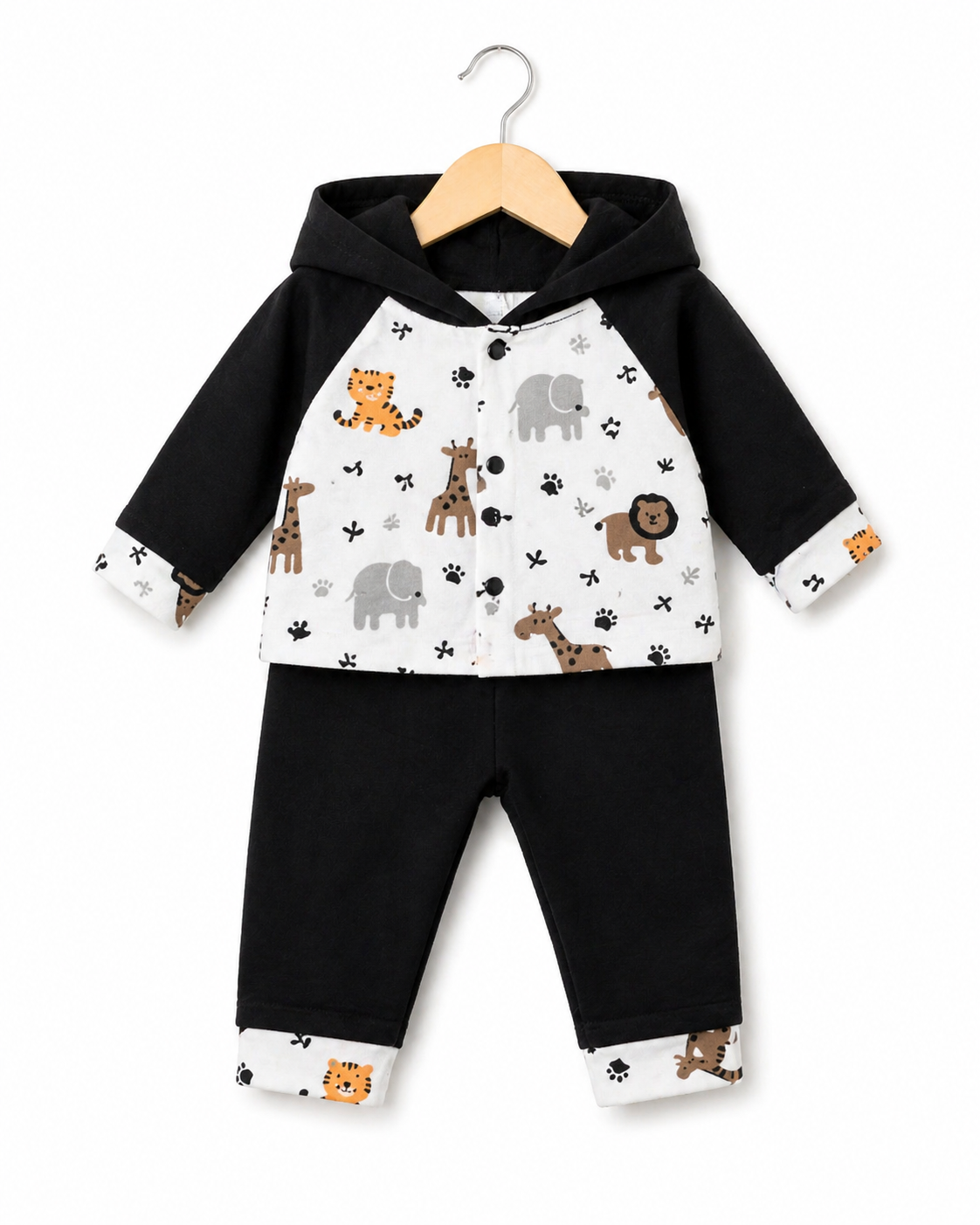 Baby Safari Print 2-Piece Hooded Set