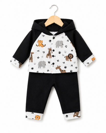Baby Safari Print 2-Piece Hooded Set