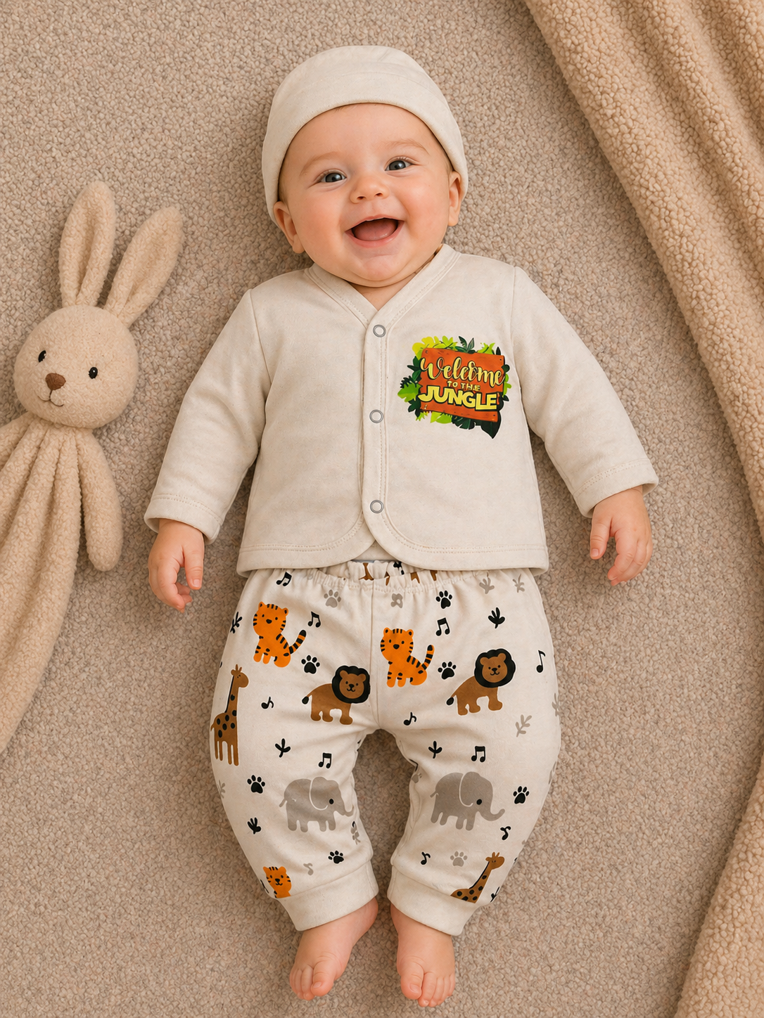 Jungle Charm Luxe Set-White & Beige