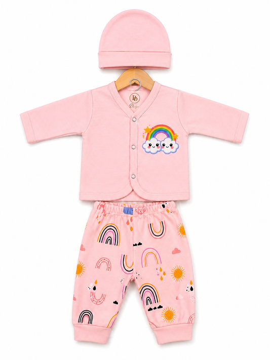 Little Rainbow Luxe Set-Baby pink