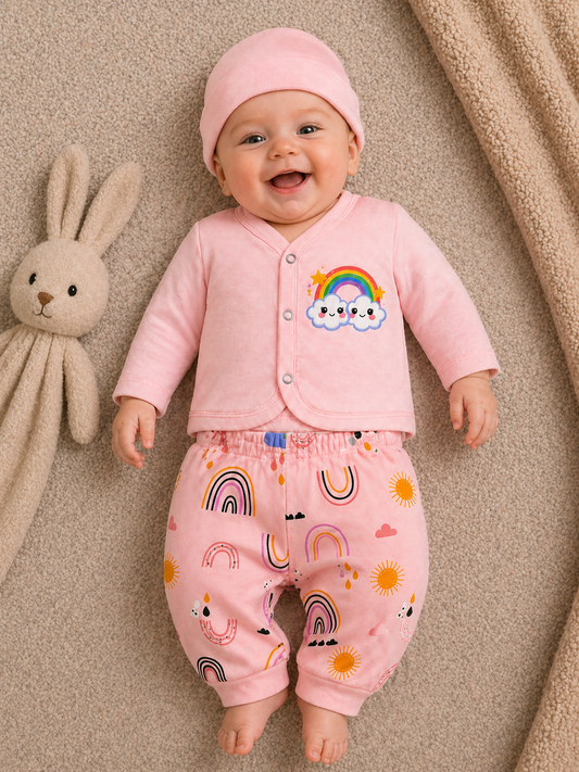 Little Rainbow Luxe Set-Baby pink