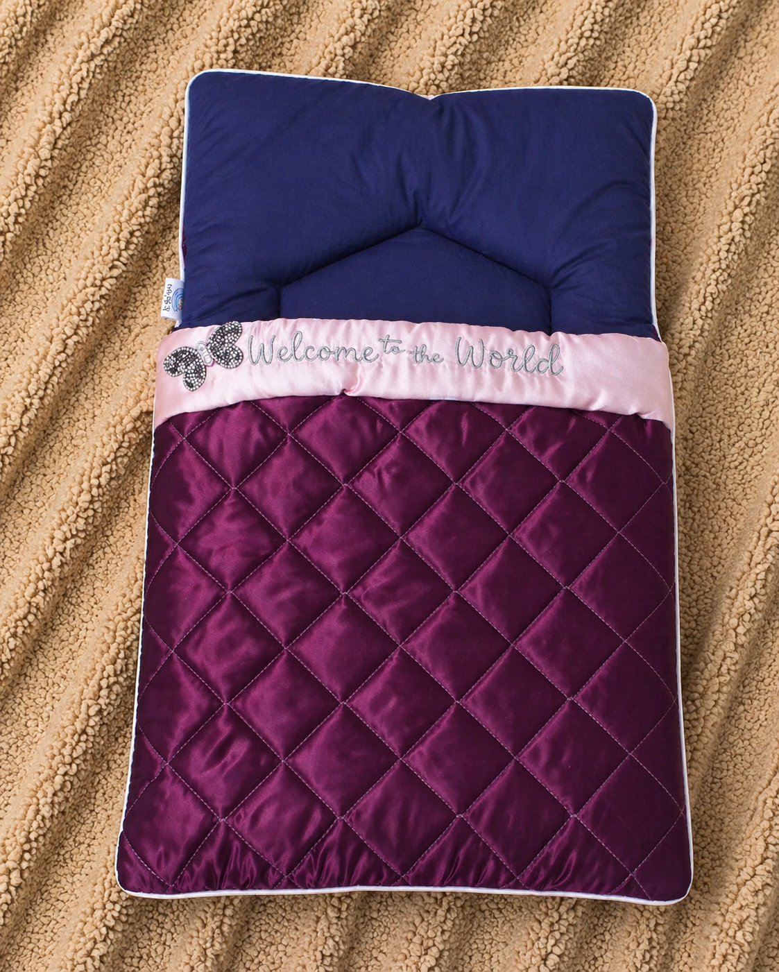 Royal Princess Baby Sleeping Bag – Plum Purple & Blush Pink