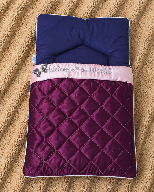 Royal Princess Baby Sleeping Bag – Plum Purple & Blush Pink