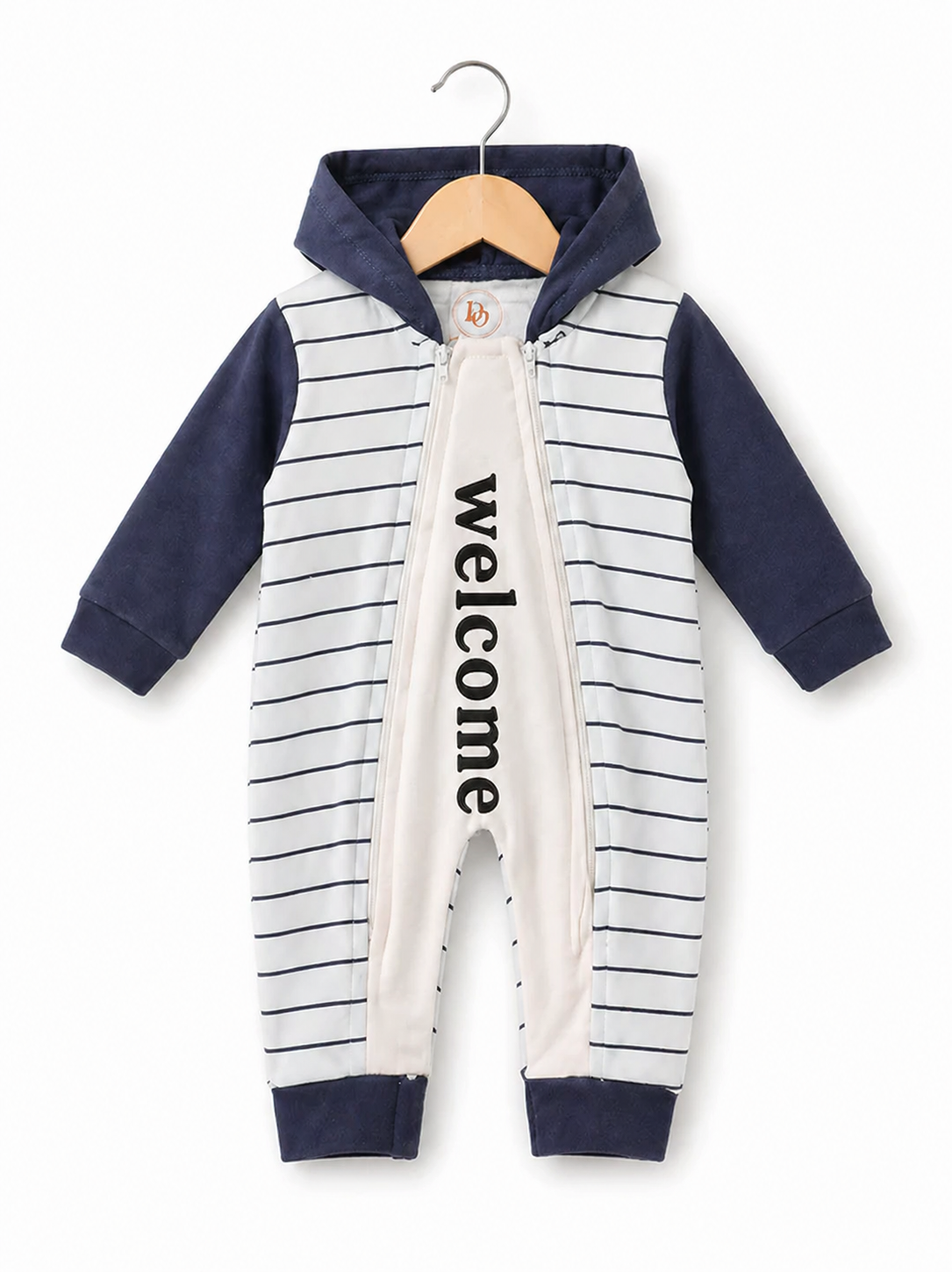 Mini Cozy Zip Hoodie Romper – Black Ivory