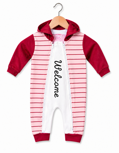 Mini Cozy Zip Hoodie Romper – Black Ivory