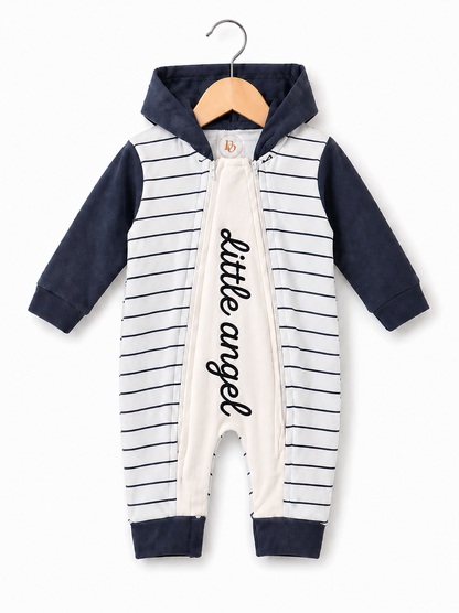 Little Angel Hooded Baby Romper (White & Red)