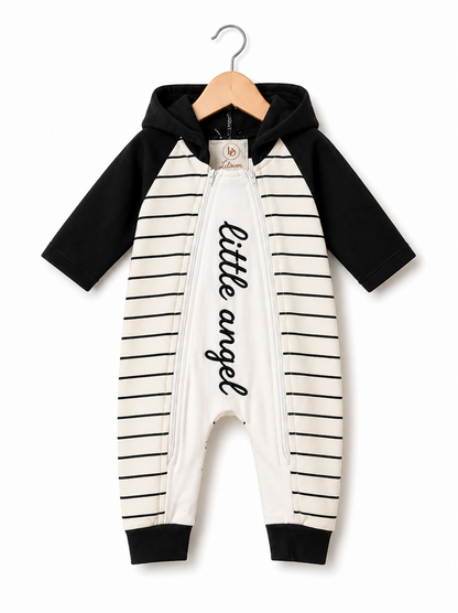 Little Angel Hooded Baby Romper (White & Red)
