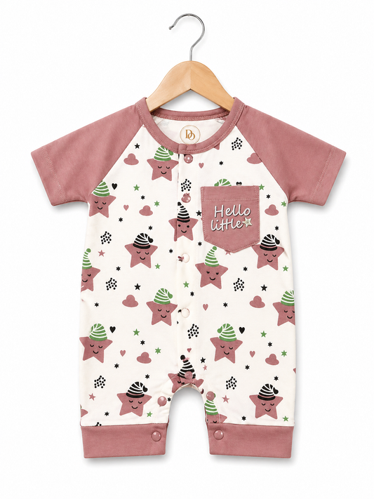 Twinkle Star Romper –  Pink & Ivory