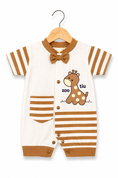 Little Giraffe  Romper – Cream & Caramel