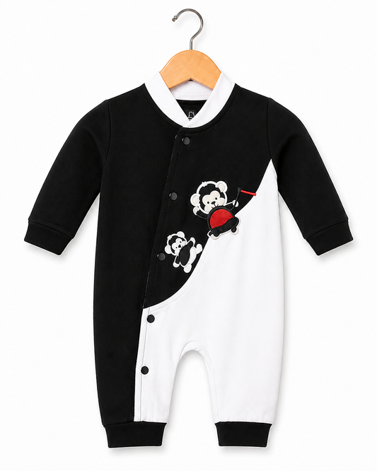 Little Monkey Romper – Black & White