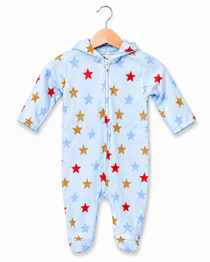 Blue Starry Zip Romper