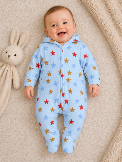 Blue Starry Zip Romper