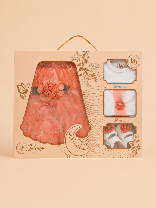 Peach Sparkle Princess 5-Piece Baby Girl Gift Set