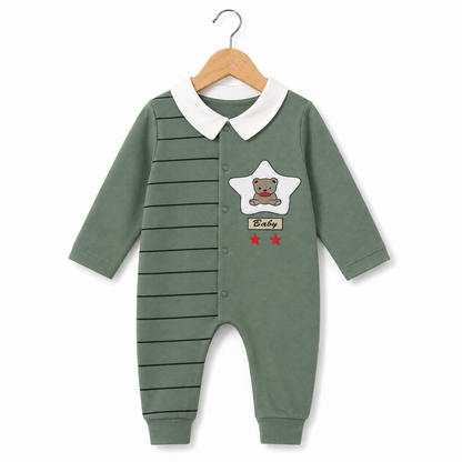 Sage Bear Patch Romper