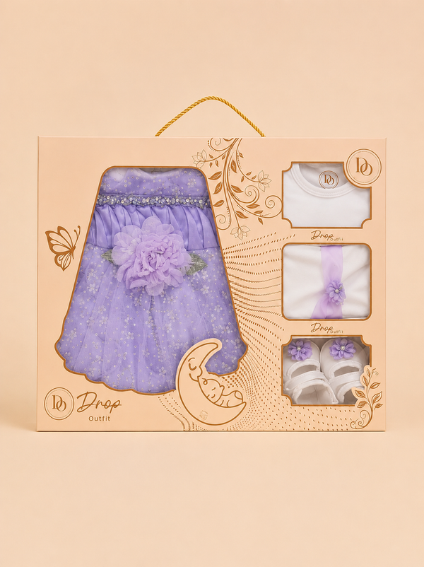 Lavender Sparkle Princess 5-Piece Baby Girl Gift Set