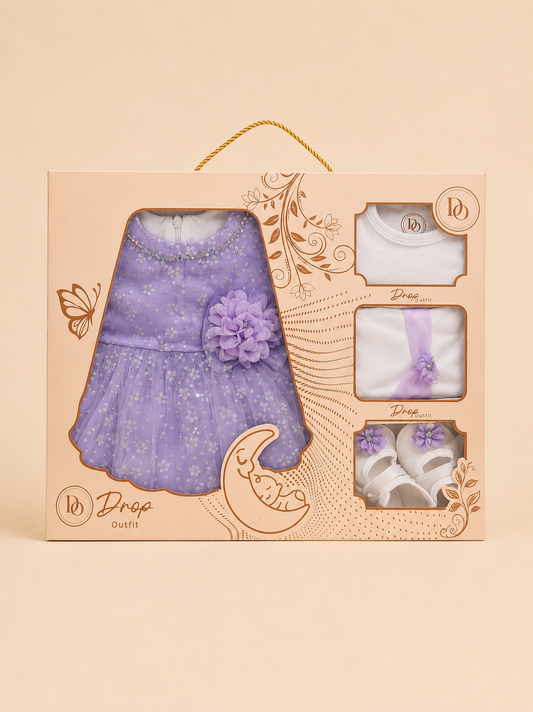 Lavender Sparkle 5-Piece Baby Girl Gift Set