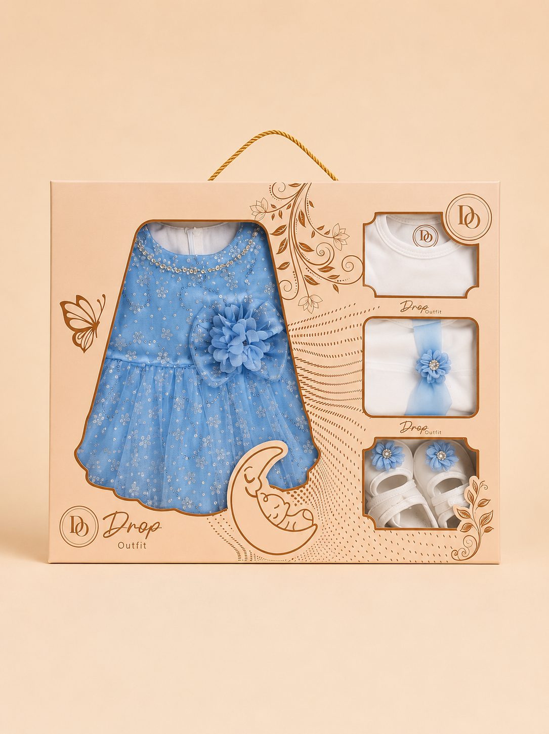 Sky Blue Sparkle 5-Piece Baby Girl Gift Set